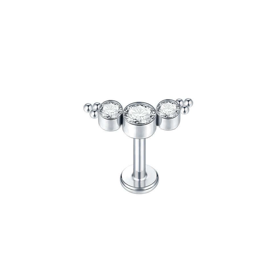 1Pc G23 Titanium Ear Tragus Cartilage Helix Daith Piercing Stud Earrings for Women Internal Thread Labret Piercing Lip Ring 16G
