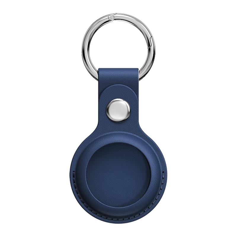 1 Pack AirTags Case with Anti-Lost Keychain, Dark Blue Leather Case for Apple AirTag Tracker, 1 Pack AirTags Case with Anti-Lost Keychain, Dark Blue Leather Case for Apple AirTag Tracker,