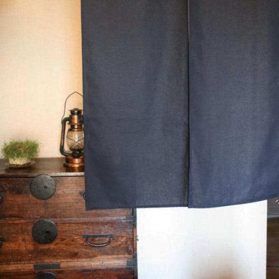 Sunny Day Fabric Noren Indigo 85cm Wide X 150cm Plain Japanese Style (Japanese Curtain), Blue, Approx. Long, Cotton-Linen Weave, Plain,