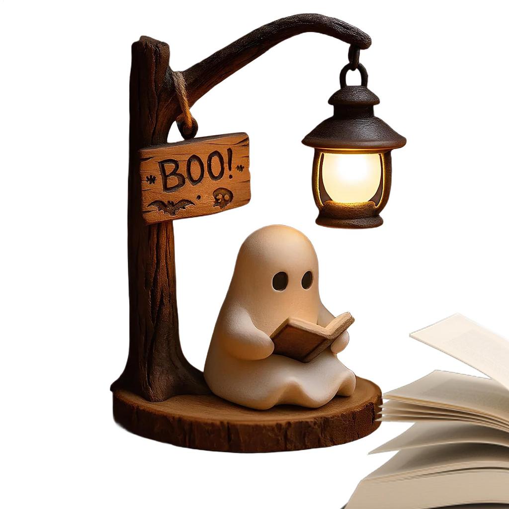 Cute Ghost Reading Corner Lamp 3D Resin Aesthetic Halloween Ghost Night Light For Indoor Decorations Living Room Bedroom
