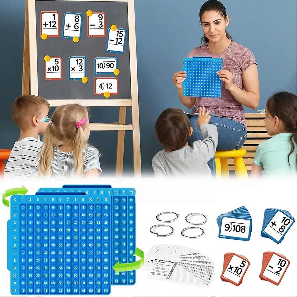 Tarjetas de Memoria de Matemáticas + Tablero de Matemáticas, Tarjetas de Memoria de Multiplicación Tabla de Tiempos, Manipulativos de Matemáticas División, Suma, Resta Juegos Juguetes