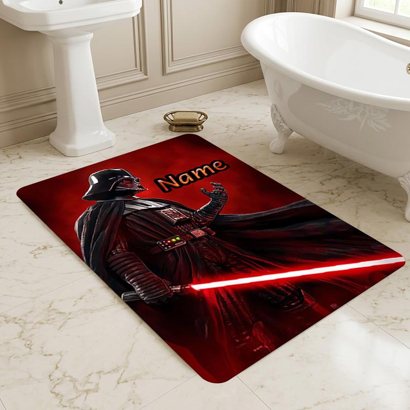 Personalized Name Darth Vader Lightsaber Living Room Non-Slip Area Rug Soft Carpet for Bedroom Kids Playroom Sofa Office Home Decor Doormat