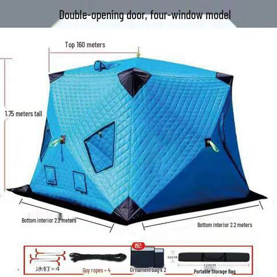 Portable Winter Ice Fishing & Camping Shelter: Thick Cotton-Padded, Windproof, Warm, and Cold Protection Tent