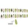 30 Pieces Of Manicure Fresh Green 3D Three-Dimensional Relief Pearl Glitter Long Tip Nail Wearing Nail