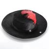 Feather Decor Vintage Fedoras Hats Wide Brim 1920s Jazz Hat Gentleman Fedoras Hats  Halloween