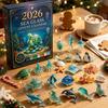 Weihnachtsraumdekoration Meeresglas Meeresleben Adventskalender, 24-Tage-Countdown-Box Festliche Schreibtischdekorationen mit Acryl-Dekorationen von Meerestieren,