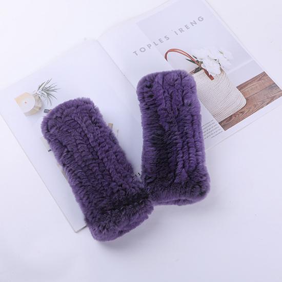 Neue Frauen 100% Echt Echte Gestrickte Rex Kaninchen Pelz Fäustlinge Winter Warme Dame Echtpelz Fingerlose Handschuhe Handgemachte Stricken Pelz handschuh