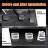 3PCS Non-Slip Car Pedal Pads Manual Gearbox Gas Pedal Brake Pedal Cover Alumin
