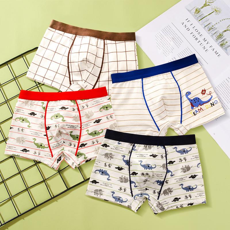 New Boys' Pure Cotton Boxer Shorts for Toddlers, Ages 2+