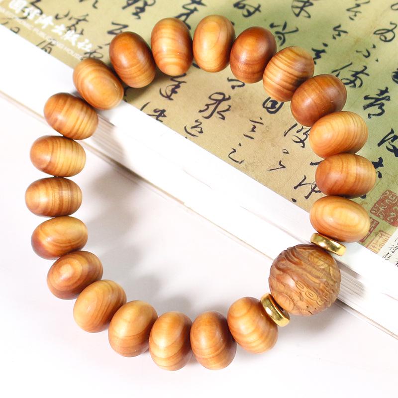 Yabai Handcrafted Aged Material Abacus Bead Bracelet for Men and Women