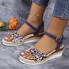 Damen Mode Plateau Sandalen Sommer Peeptoe Wedges Gladiatorsandalen Frau Rutschfest Dickbesohlt Strandschuhe 36-43