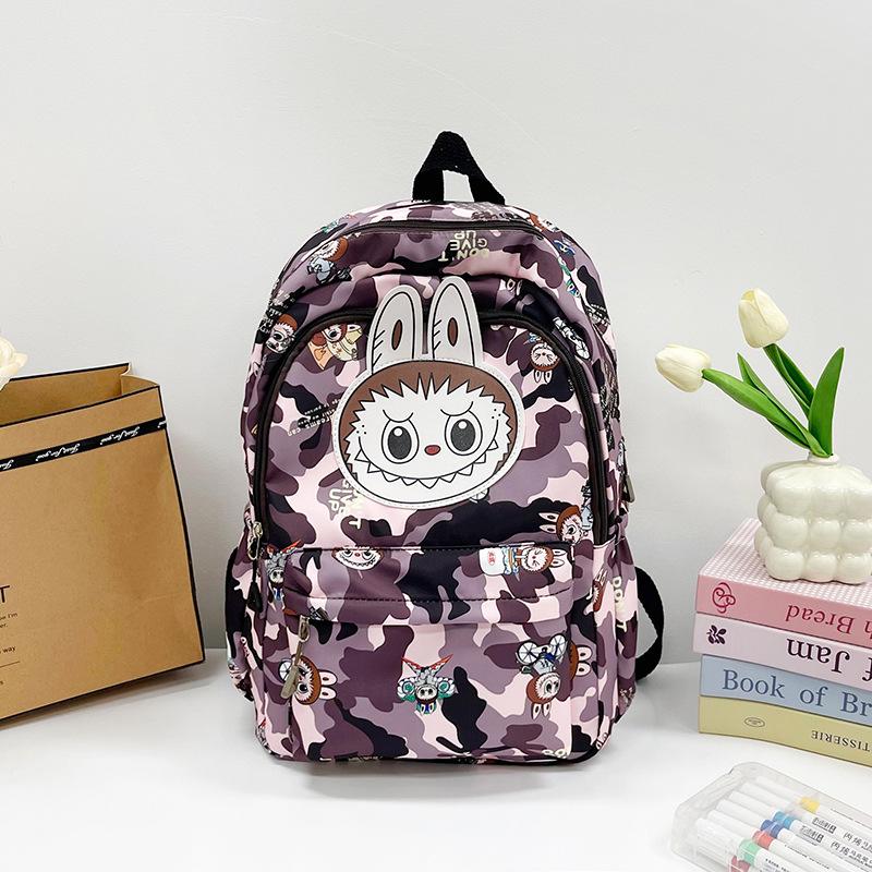 

Рюкзак Новый мультяшный милый с принтом для ученика средней школы, повседневный, с поддержкой спины коричневый