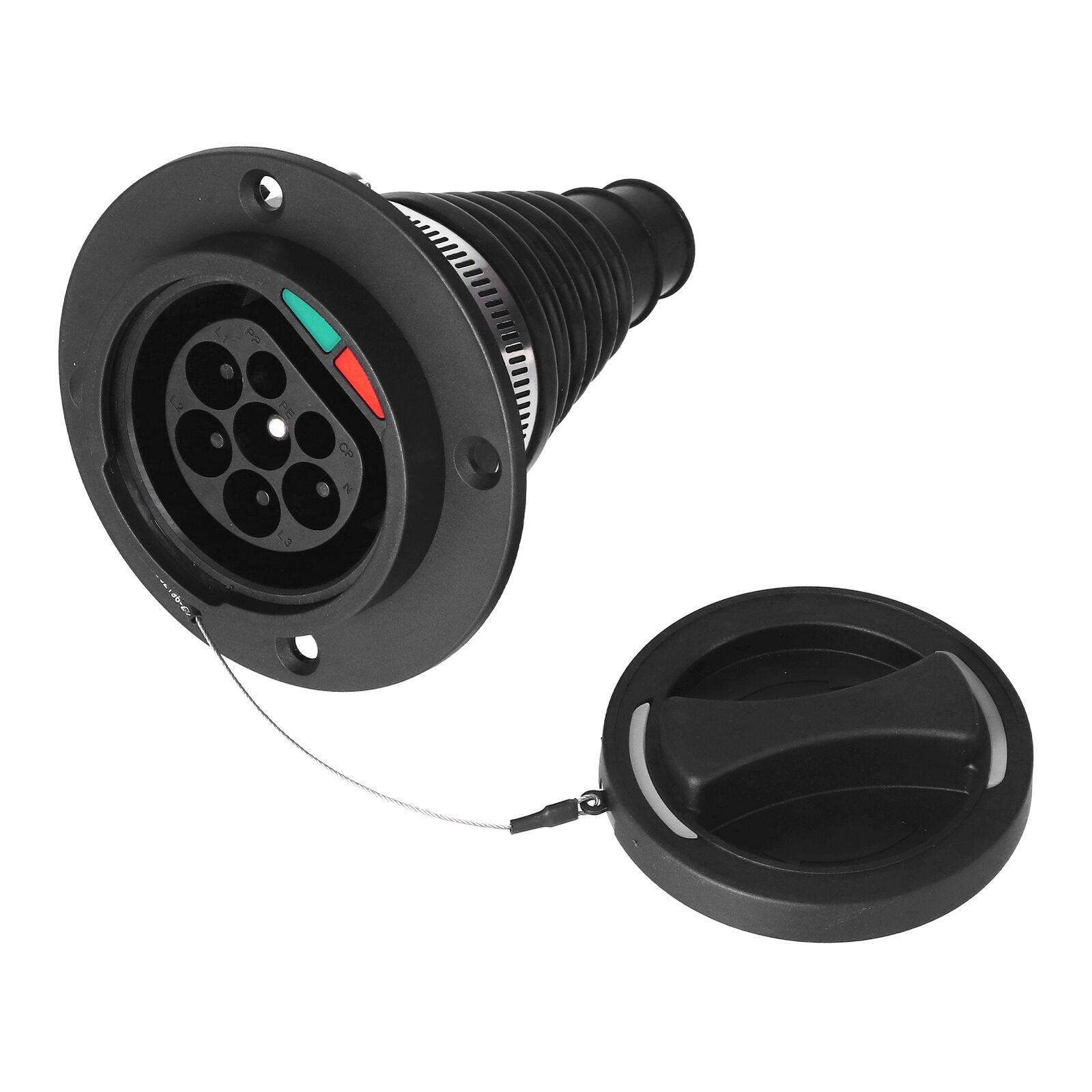 EV Charging Type2 Socket 32A Single Three Phase IEC 62196‑2 Socket IP54 Waterproof protection single-phase 16A