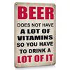Vintage Beer Tin Sign 8x12in, Metal Wall Art for Pub, Bar, Man Cave, Garage, Rustic Hanging Plaque Home Decor
