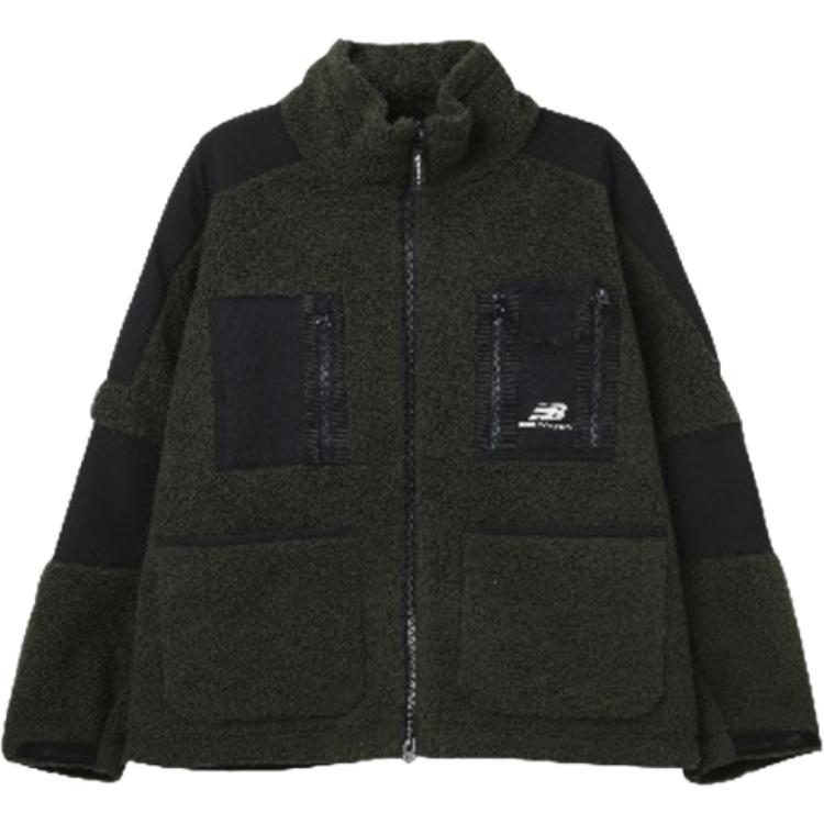 New Balance Velvet Jackets Men s Army Green Stand Collar Moderate MDA43121-KH S