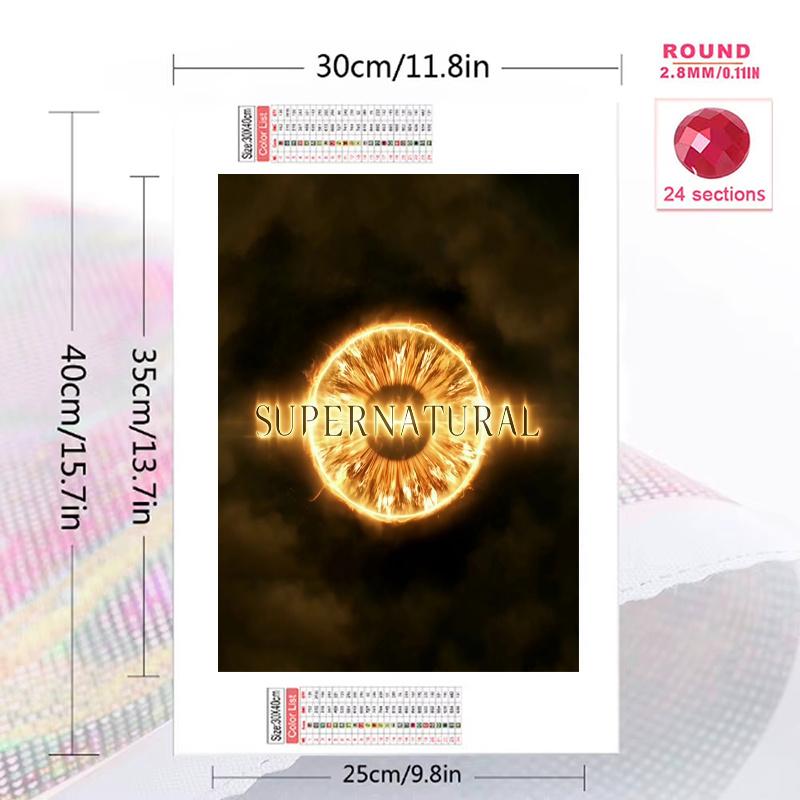 Supernatural Pattern 3pcs 100% Round Full Drill 5D DIY Diamond Painting Embroidery Cross Stitch Rhinestone Décor