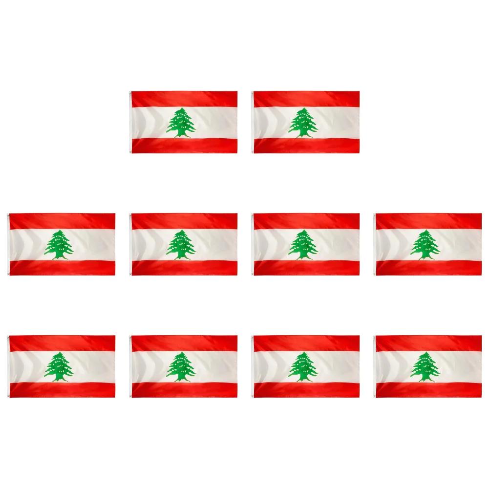 1-10 ks Dekorativní vlajka Libanon Světové vlajky zemí Polyester Vlajka Libanonské republiky Vnitřní Venkovní 90x150cm Vlajka k zavěšení