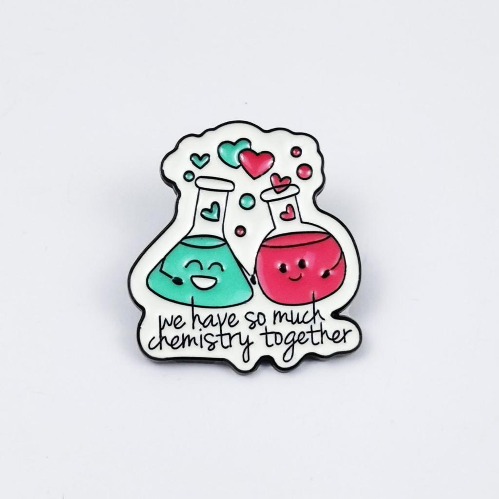 Cute Atom Cartoon Brooch: Drip Oil Alloy Badge for Student Backpacks, Jewelry, and Accessories