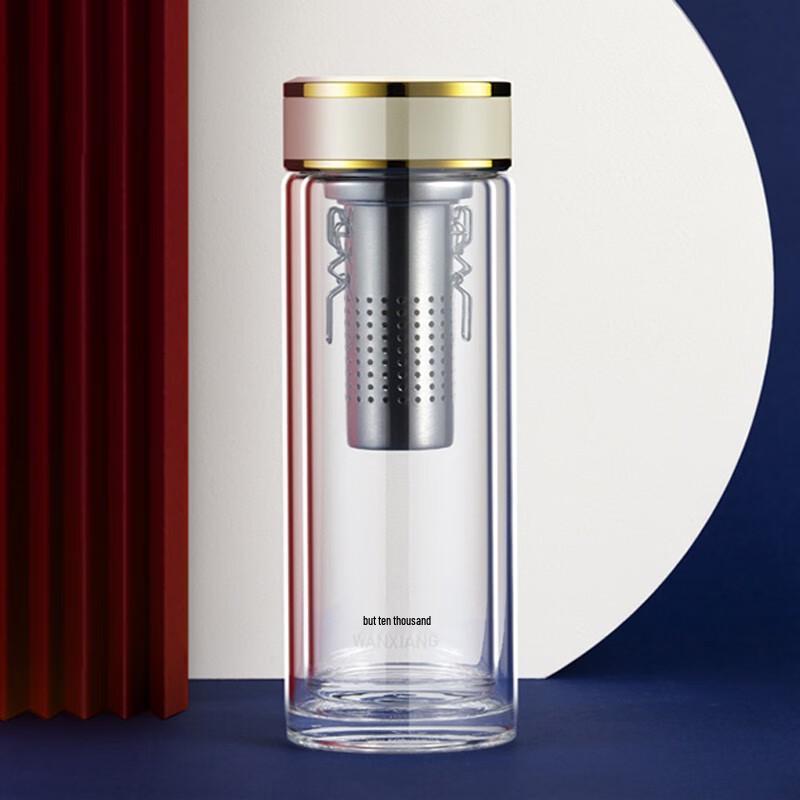 Wanxiang Double-Layer Glass Cup with Tea Infuser 470ml