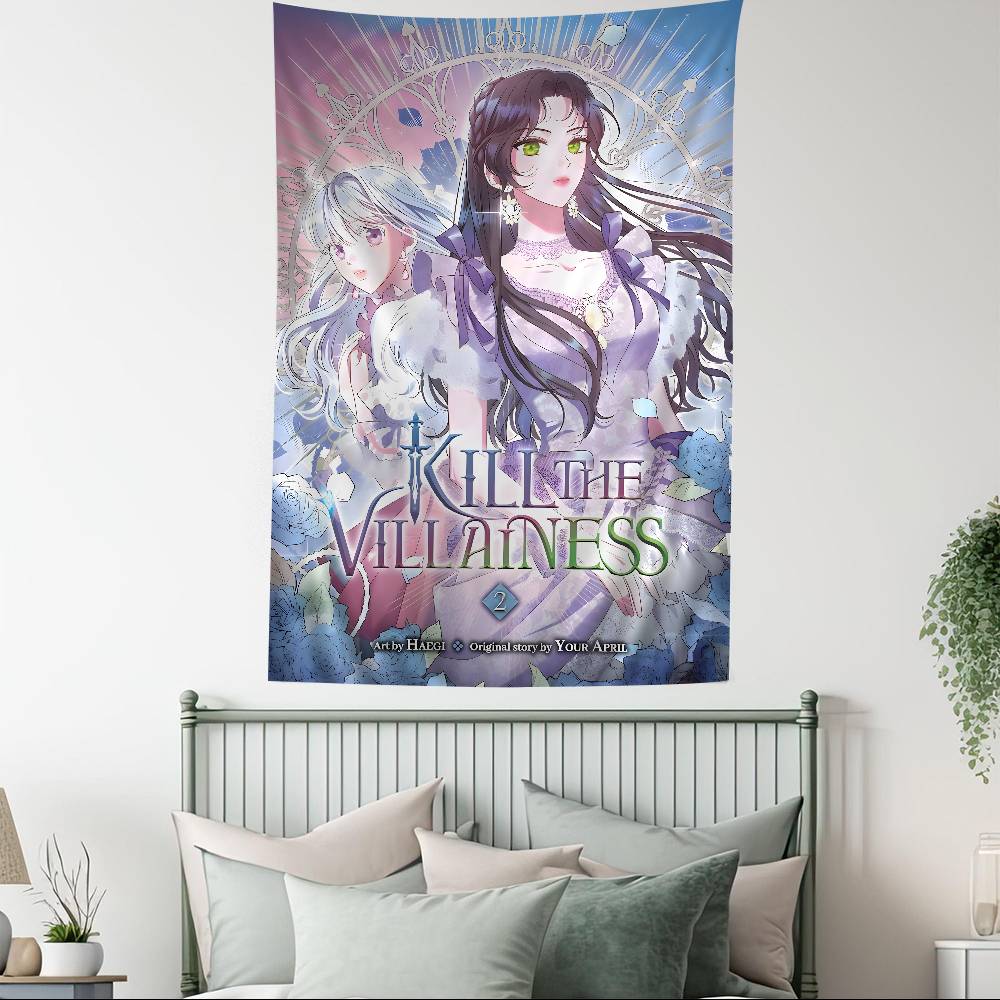KKill The VVillainess Anime Cartoon Tapestry Wall Hanging Decoration Household Home Decor