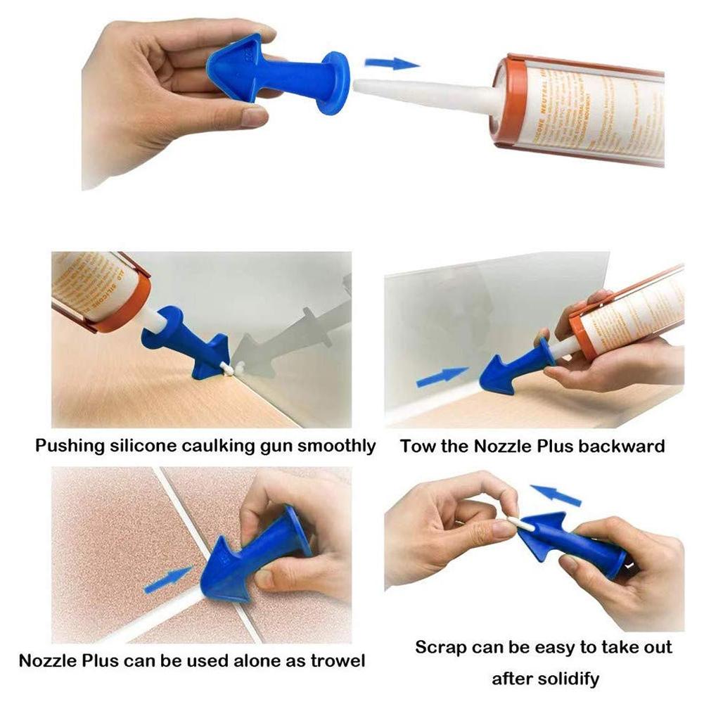 4 pcs Caulking Tool Sealant Finishing Tools Rubber Caulking Finisher Nozzle for Kitchen Bathroom Window Tiles Bricks
