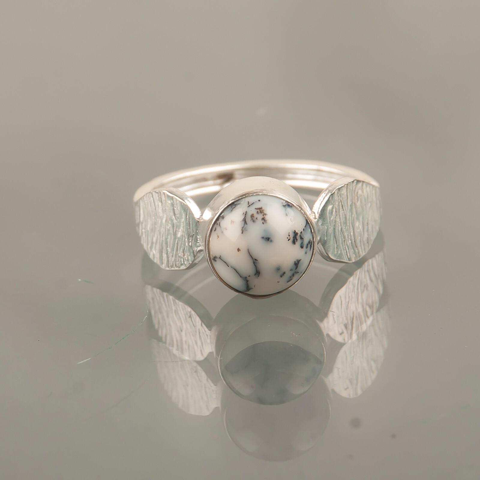 

Natural Dendritic Opal Gemstone Handmade 925 Sterling Silver Jewelry Women Ring RR-1-24 13