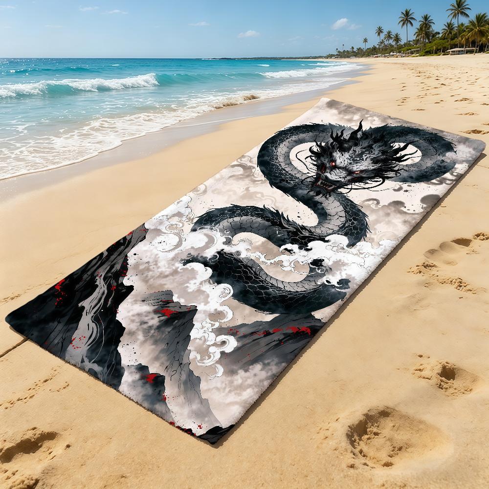 Oriental Dragon Fashion Towel For Outdoor Camping Beach Towel Super Absorbent Quick-Drying Summer Towel