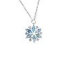 Blue Crystal Flower Pendant Necklace For Women Simple Clavicle Chain Necklace Fashion Jewelry Trend Accessories
