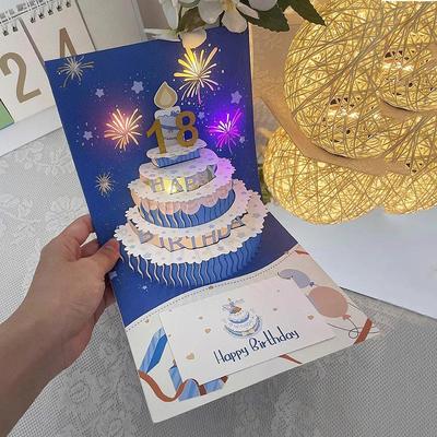 Tarjeta de Cumpleaños Pop-Up DIY: Escultura de Papel Hecha a Mano con Fuegos Artificiales Luminosos y Música
