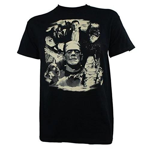 Universal Monsters Mens Dracula Frankenstein Bride Glow in the Dark T-Shirt M