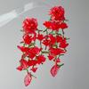 Elegant Long Boho Earrings Exaggerate Big Flowers Floral Earrings Beaded Earrings  Party Jewelry