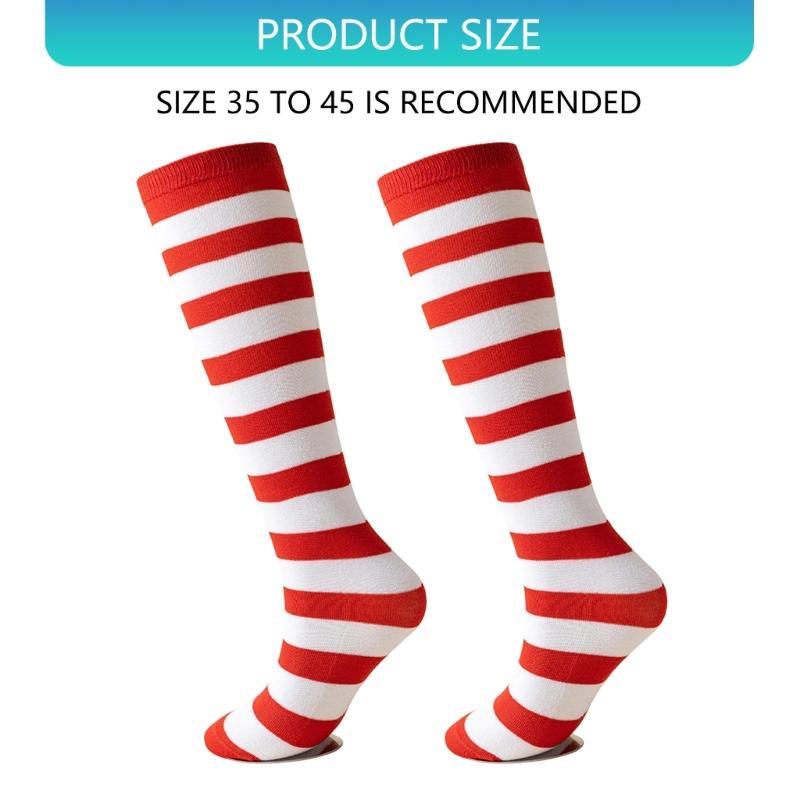 Elastic Stripes Thigh Socks For Women Breathable Long Stripes Socks Practical Overknee Stockings Casual Outfit Essential