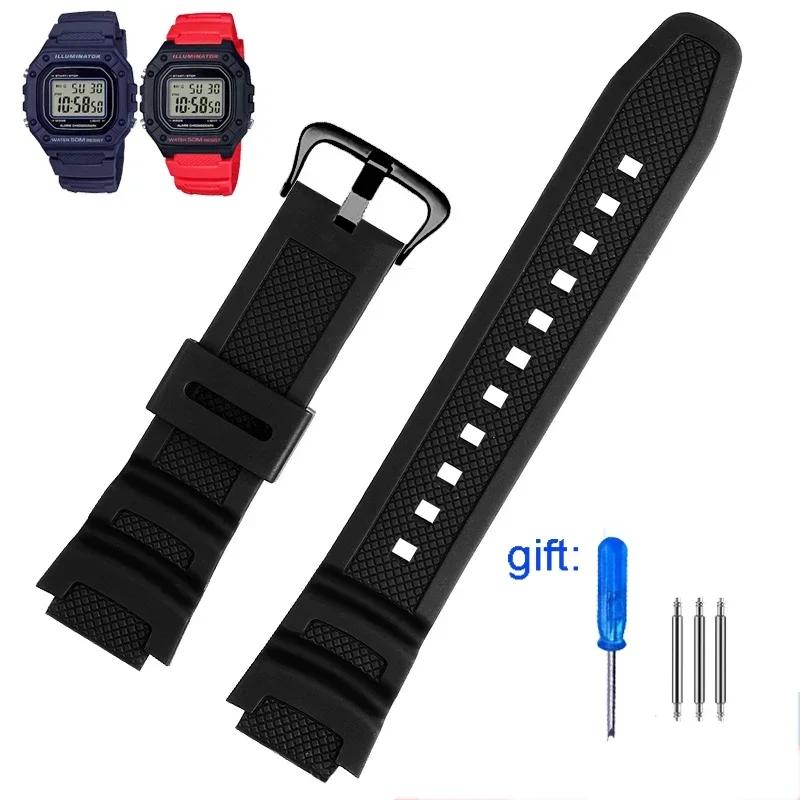 Watch Band accessories are suitable for Casio Watch W-218h / F-108 AE1200 / 1000 / 1300 resin silicone watch straps 18mm