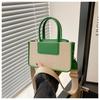 Vintage Multicolor Canvas Faux Leather Tote Bag For Women Commuter Shoulder Crossbody Bag With Detachable Strap For Office