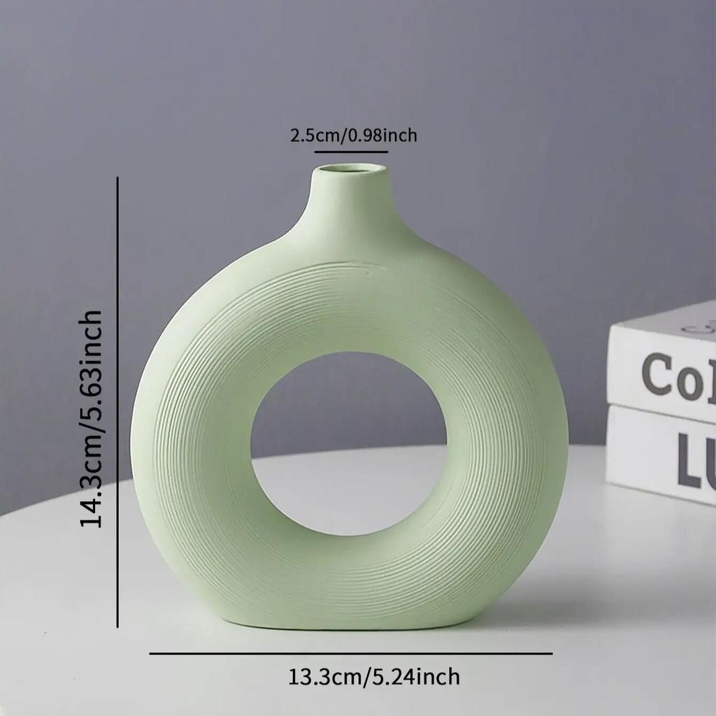 1PC -Ceramic vase, round matte vase, minimalist Nordic Bohemian vase, home decoration