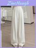 Ice Silk Casual Pants For Women With High Waist And Wide Leg Design Summer