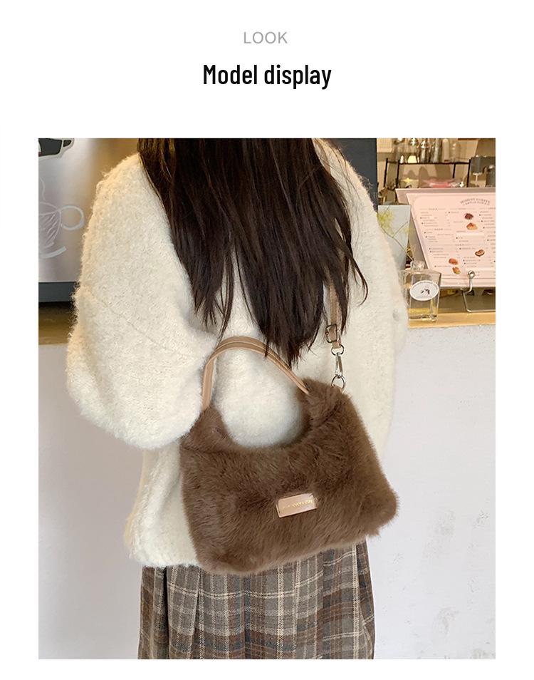 Women's Fluffy Shoulder Bag 2025: Versatile Fashion Crossbody Handbag for Autumn/Winter