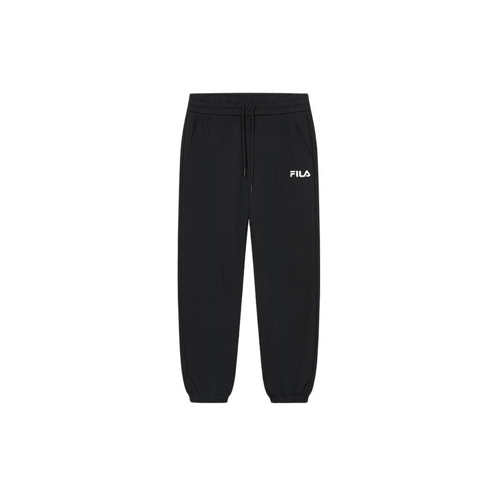 FILA Logo Print Cuffed Knit Sports Pants Women bottoms Black F51W339699F-BK