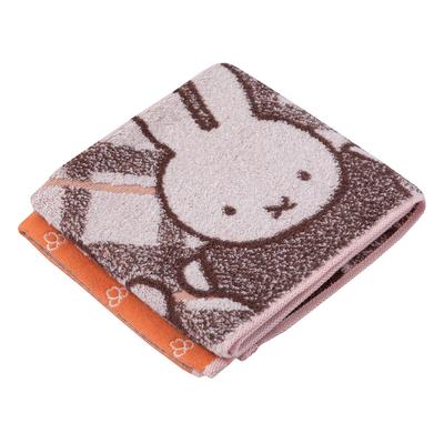  πετσέτα Nishikawa Miffy Face Friends Dick Κατασκευασμένη σε XT23138659, 34x80cm, Πλενόμενη, 100% Βαμβάκι, DB3654, Καρό, Bruna, Ιαπωνία, Καφέ,