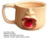 Large Capacity Beverage Mug Quirky Tongue Out Ceramic Coffee Mug, 10oz Unique 3D Sculpted Face Cup Housewarming Present for Tea Milk, Funny