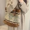 Korean Version Hollow Flower Shoulder Straw Bag New Summer Versatile Straw Bag Woven Bag Seaside Vacation Beach Bag