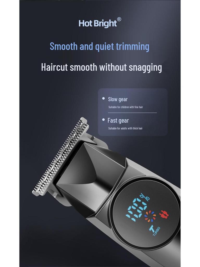 Waterproof Professional Hair Clipper: Quick Charge, Oil Head, Bald Head, Home Hairdressing Trimmer.