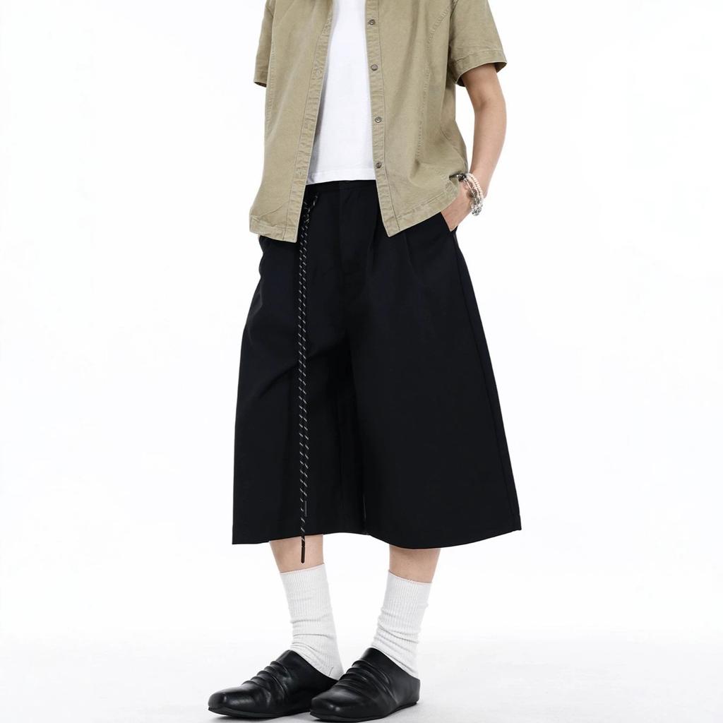 American Cleanfit Pleated Drape Trend New Seven-point Trousers Men's and Women's Loose and Versatile Wide-leg Lazy Casual Trousers