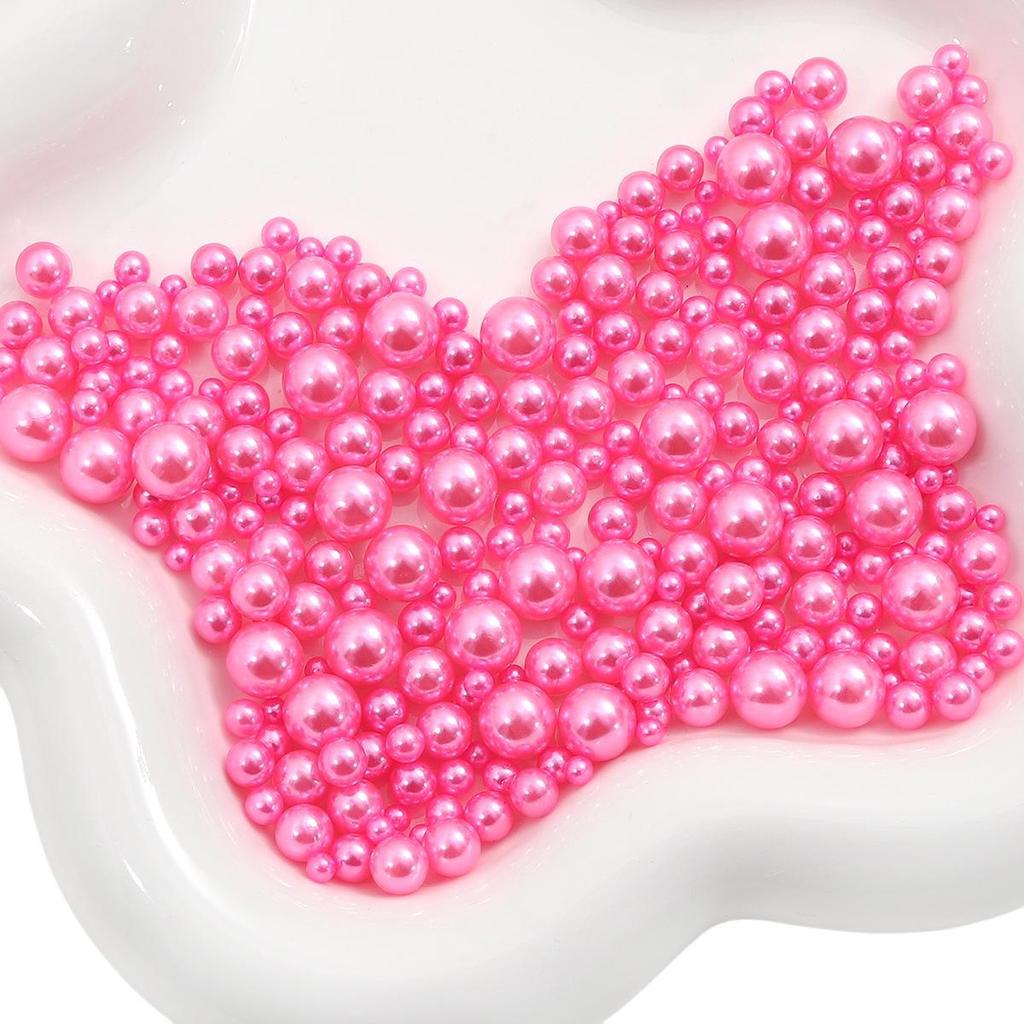 ABS Non-Porous Pearl-Plated Colored Round Beads for DIY Crafts and Fashion Accessories