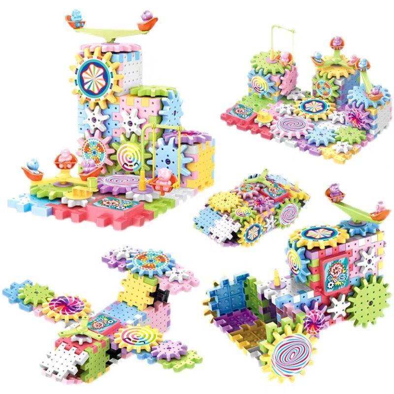 Kids' Electric Building Blocks Set: Educational Gears & Large Particles for Boys and Girls