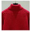 Fashionable Loose Knitted Sweater for Women with High Collar Autumn Outfits Tops