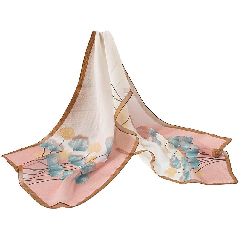 spring and summer fashion high-end mulberry silk summer sun protection shawl thin neck protection foreign style scarf