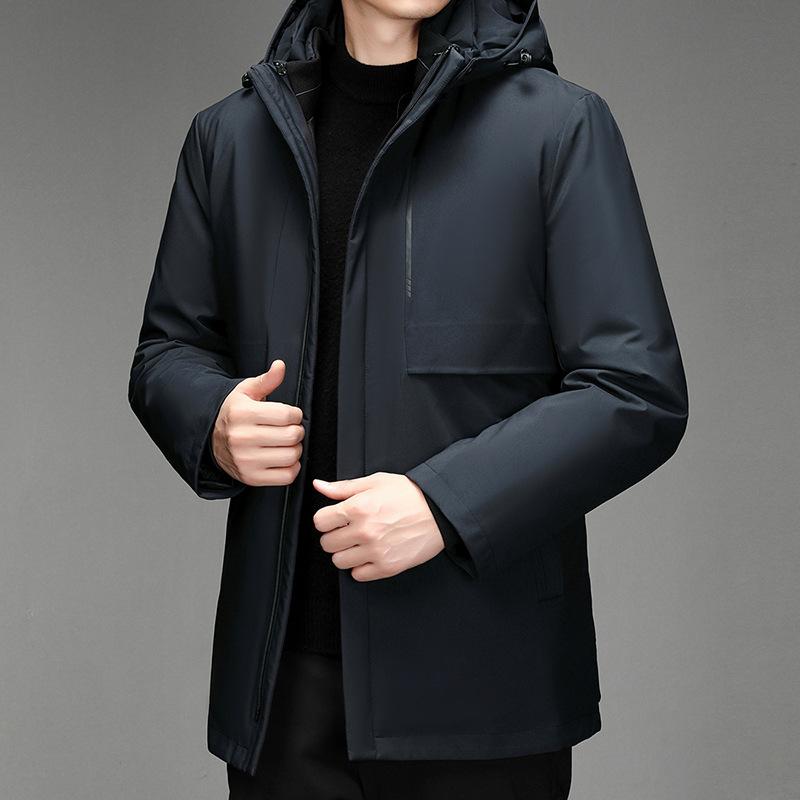 New medium and old down jackets, men's medium and long thickened jackets, large size can be removed from the liner, winter clothes