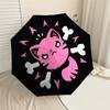 1pc Cat Skulls Automatic Folding Umbrella 8 Rib Iron Frame, Compact Portable Umbrella Suitable for Travel, Daily Use, Birthday, Women & Men Gift 029