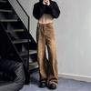 Brauner Kaffee locker retro High Street Jeans OOTD Maillard Hose Herren Trendmarke Gauner handsome gebratene Straße Weitbeinige Hose